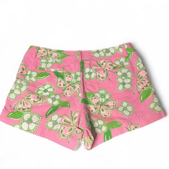 Lilly Pulitzer Callahan Shorts Size 10 Pink Green Butterfly Floral Preppy Y2K - Picture 3 of 6